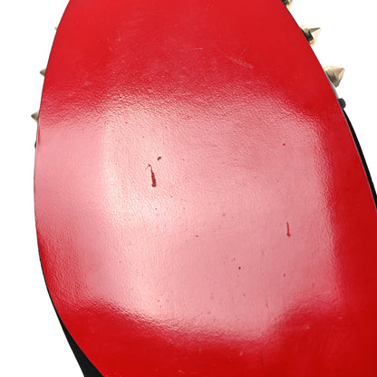 Christian Louboutin Calfskin Velvet Spikes Womens Captain Loubi Flat Loafers 40.5 Black 8 of 9