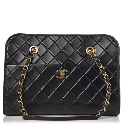 Chanel Calfskin Embossed Shopping Tote Black 1 of 8