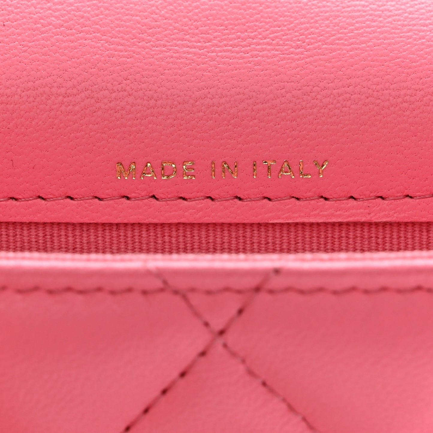 Lambskin Quilted CC Hook Card Holder Pink