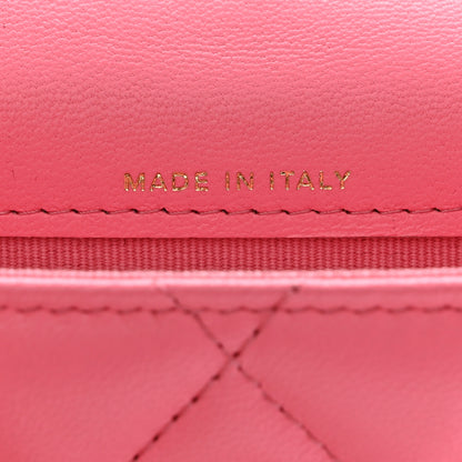 Chanel Lambskin Quilted CC Hook Card Holder Pink 7 of 10