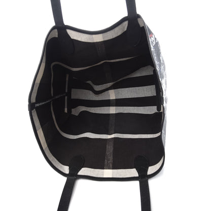 Burberry Coated Canvas Mega Check Sketchbook Medium Reversible Doodle Tote Black 5 of 10