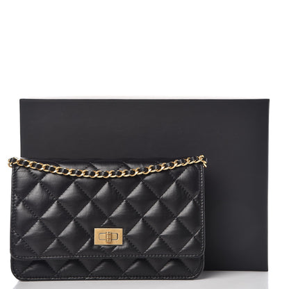 Chanel Aged Calfskin Quilted Reissue Wallet On Chain WOC Black 9 of 9