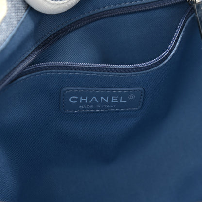 Chanel Canvas Small Deauville Tote Denim Blue 6 of 10
