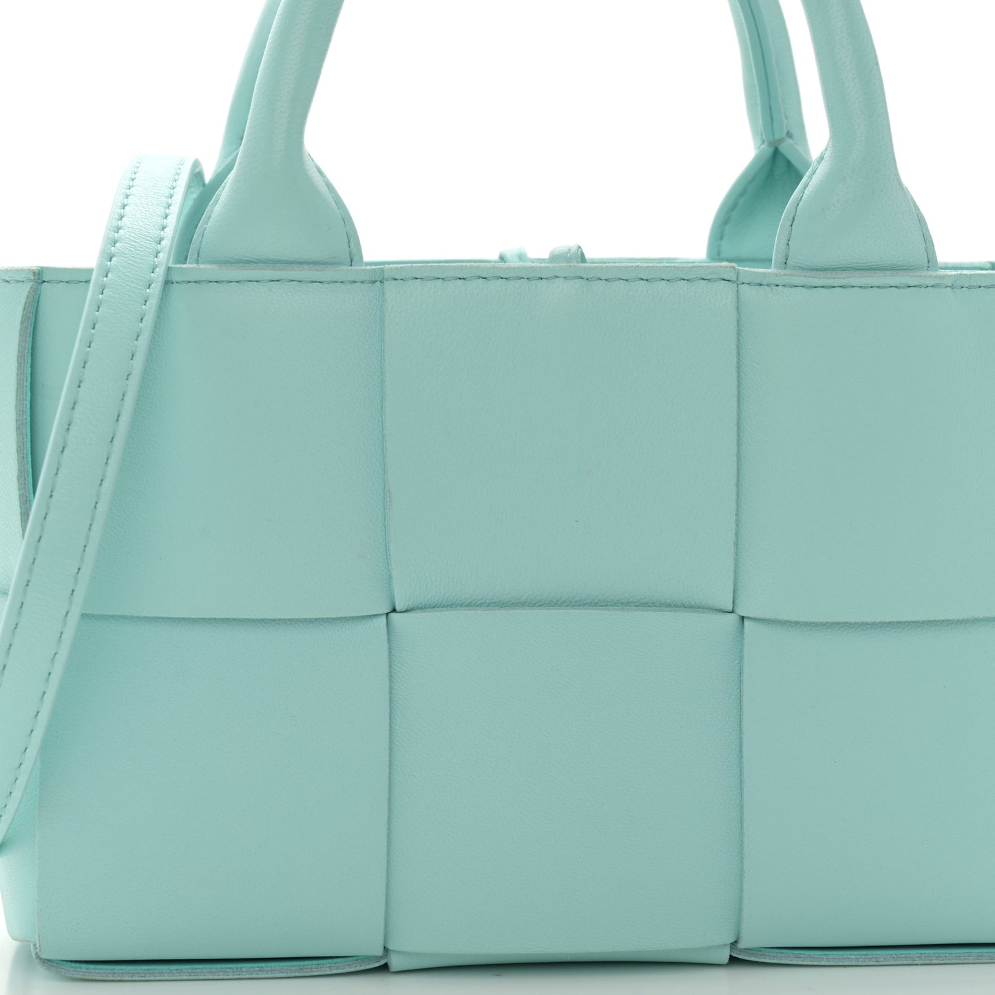 Lambskin Maxi Intreccio Candy Arco Tote Celadon