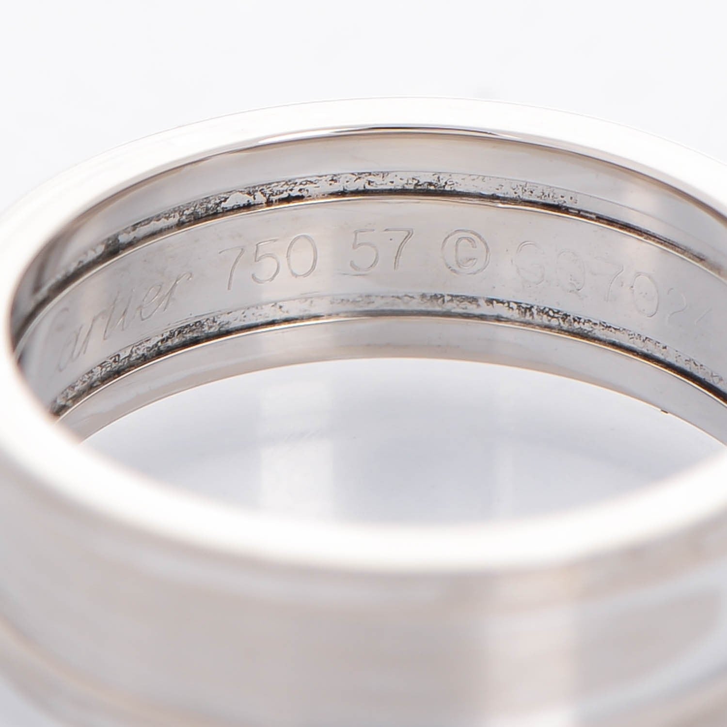 Cartier 18K White Gold 7mm C De Ring 57 8 6 of 7