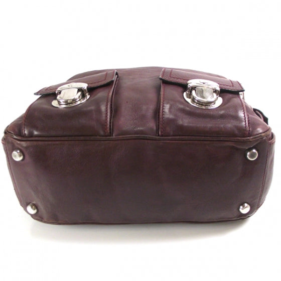 Leather Large Multipocket Maroon