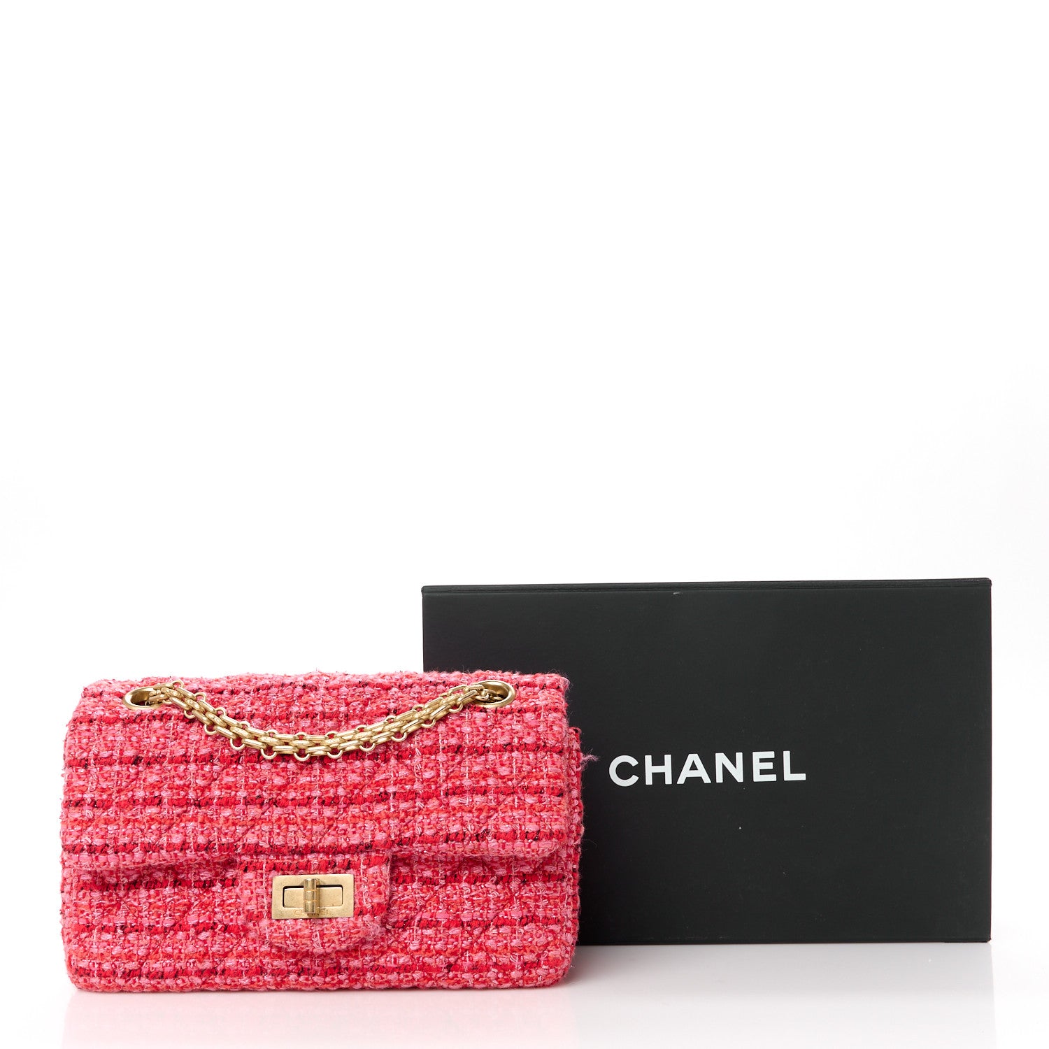 Chanel Tweed Quilted Mini 2.55 Reissue Flap Red Ecru Black 11 of 11