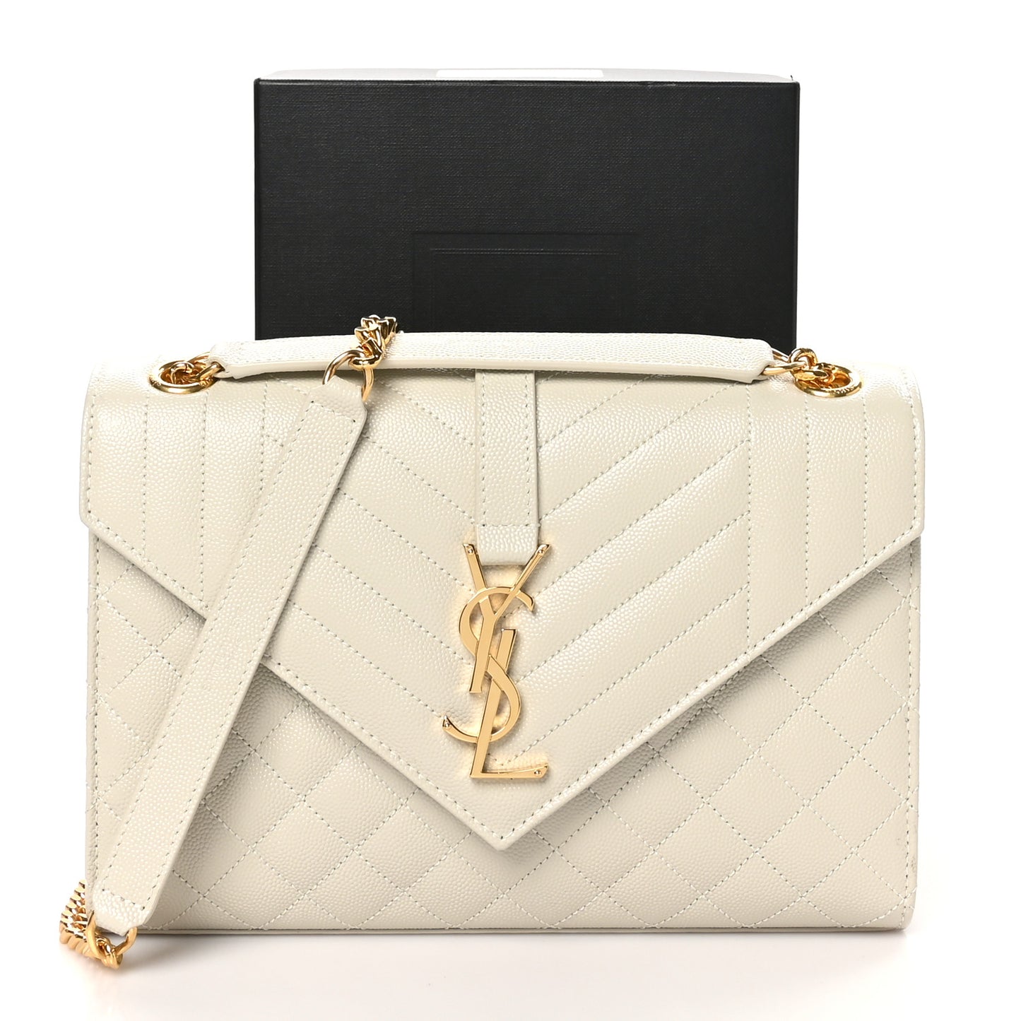 Grain De Poudre Textured Mixed Matelasse Medium Triquilt Monogram Satchel Crema Soft