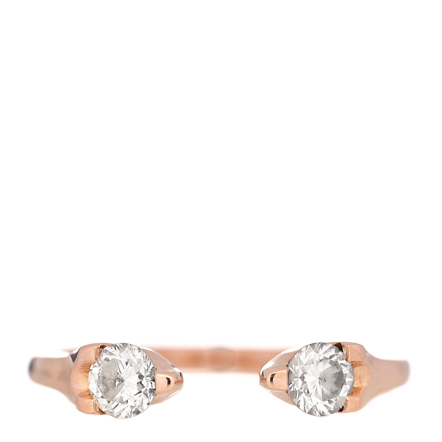 18K Rose Gold Diamond Orbit Split Ring 50 5.5