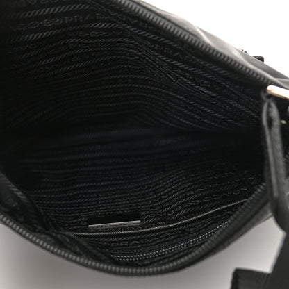 Prada Tessuto Nylon Saffiano Flat Messenger Bag Black 5 of 9