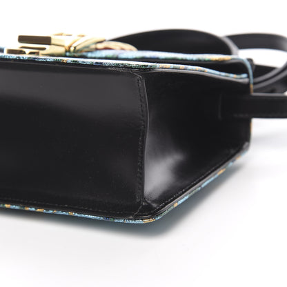 Gucci Iridescent Brocade Mini Sylvie Top Handle Bag Azure 11 of 12