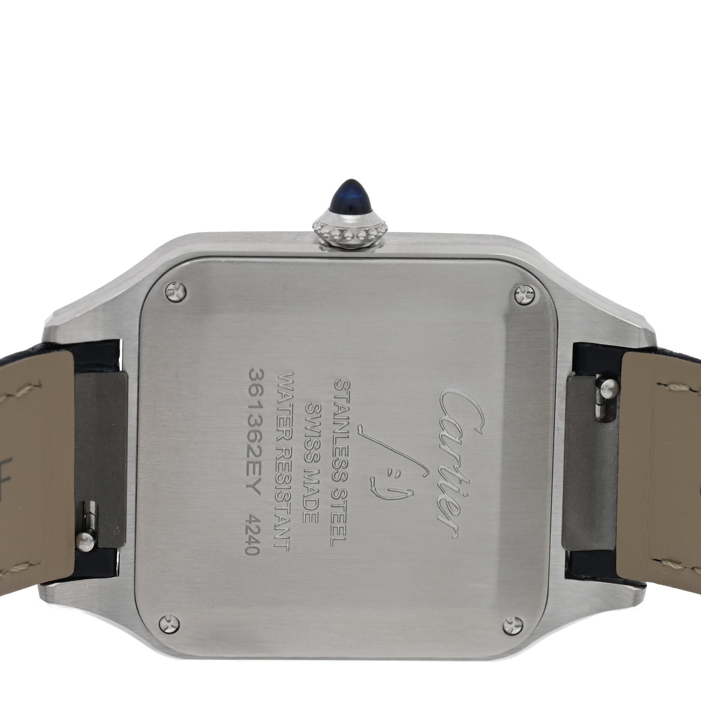 Stainless Steel Alligator 31.4mm Santos Dumont Quartz Watch Blue