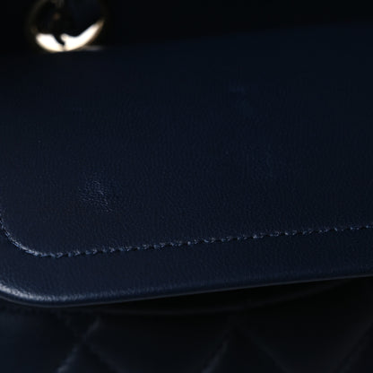 Chanel Lambskin Quilted Medium Double Flap Navy 11 of 12