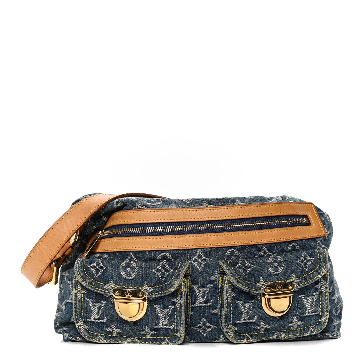 Louis Vuitton Monogram Denim Baggy PM Blue 1 of 8