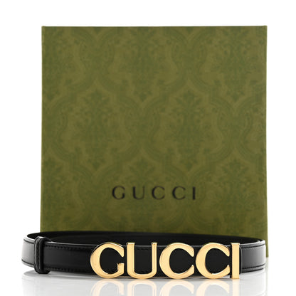 Gucci Plutone Calfskin Gucci Buckle 20mm Thin Belt 115 46 Black 6 of 6