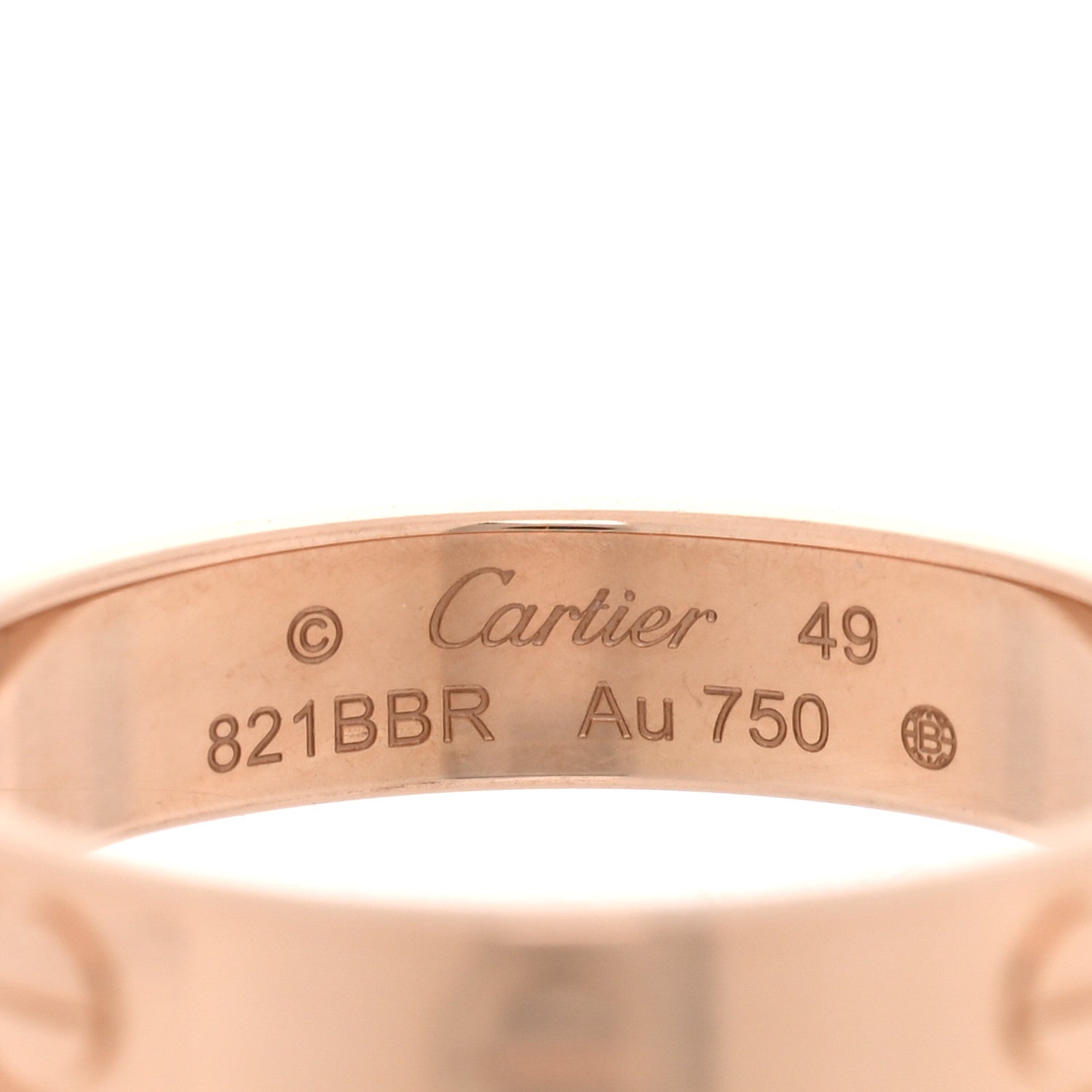 Cartier 18K Pink Gold 3.5mm LOVE Wedding Band Ring 49 5 4 of 4