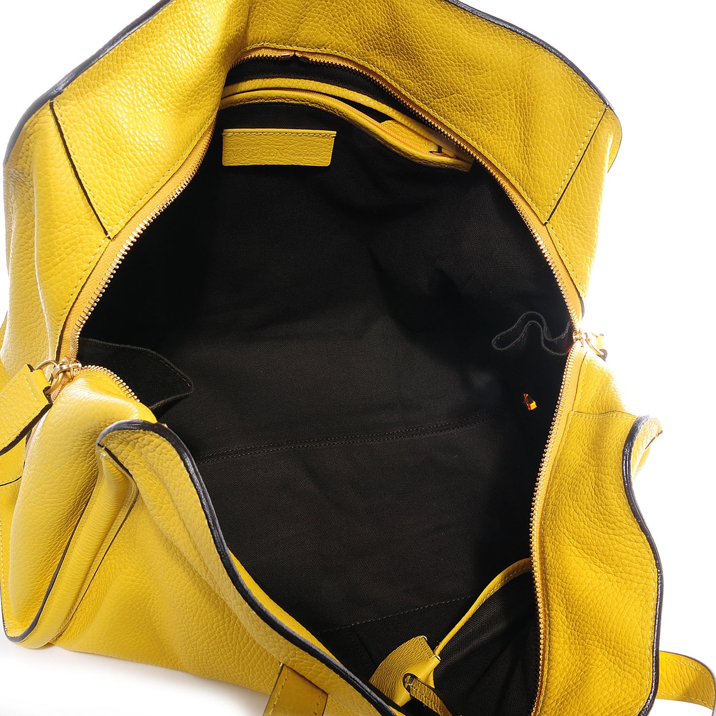 Leather Padlock Skull Tote Yellow