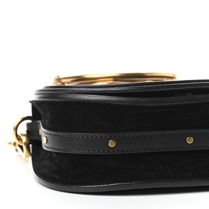 Chloe Calfskin Suede Small Nile Bracelet Bag Black 8 of 9