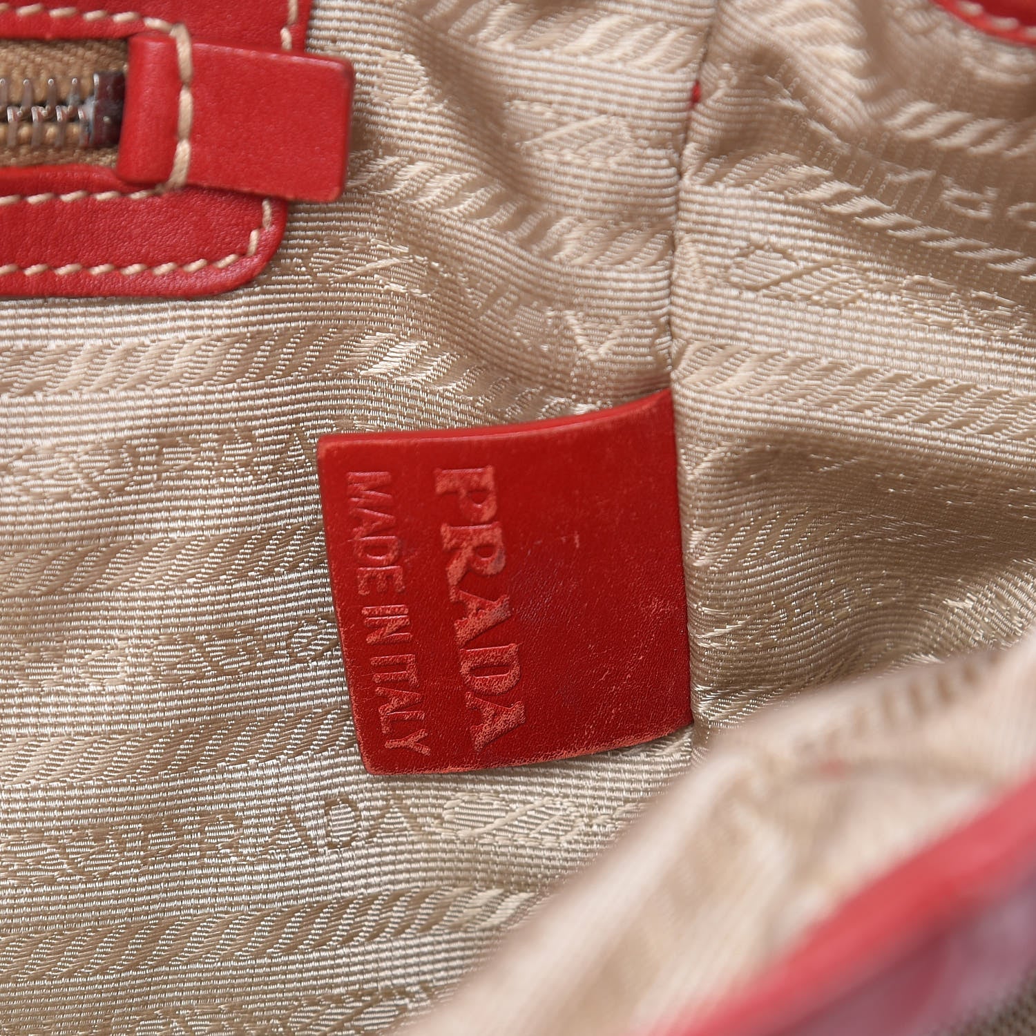 Prada Canvas Shoulder Bag Bag Red 7 of 23