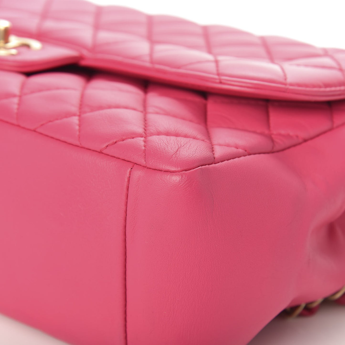 Lambskin Quilted Jumbo Mademoiselle Chic Flap Fuchsia