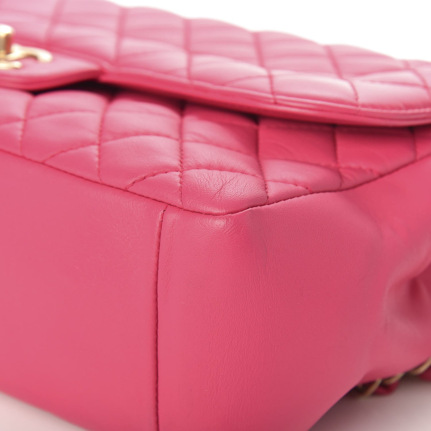 Chanel Lambskin Quilted Jumbo Mademoiselle Chic Flap Fuchsia 12 of 15