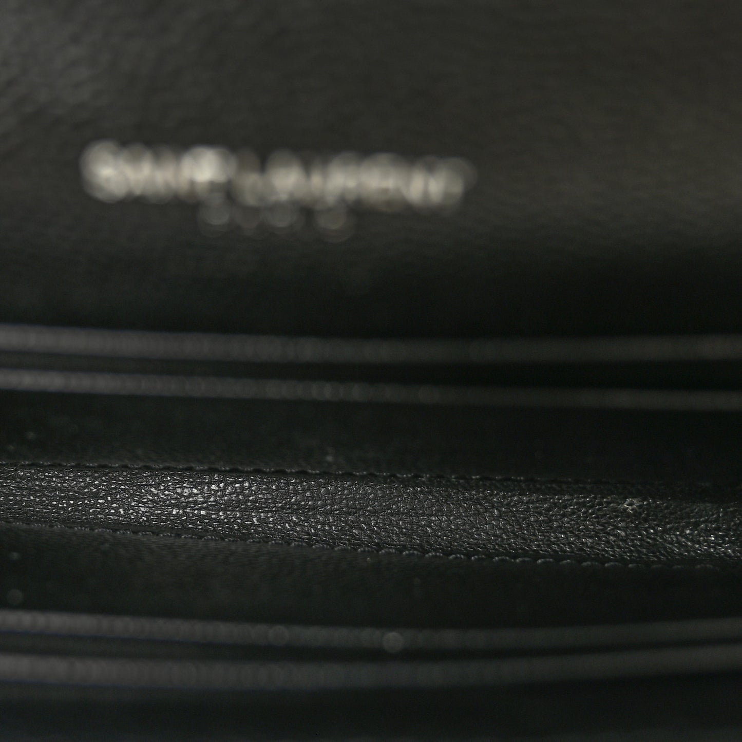 Grain De Poudre Matelasse Chevron Small Monogram Envelope Wallet Black