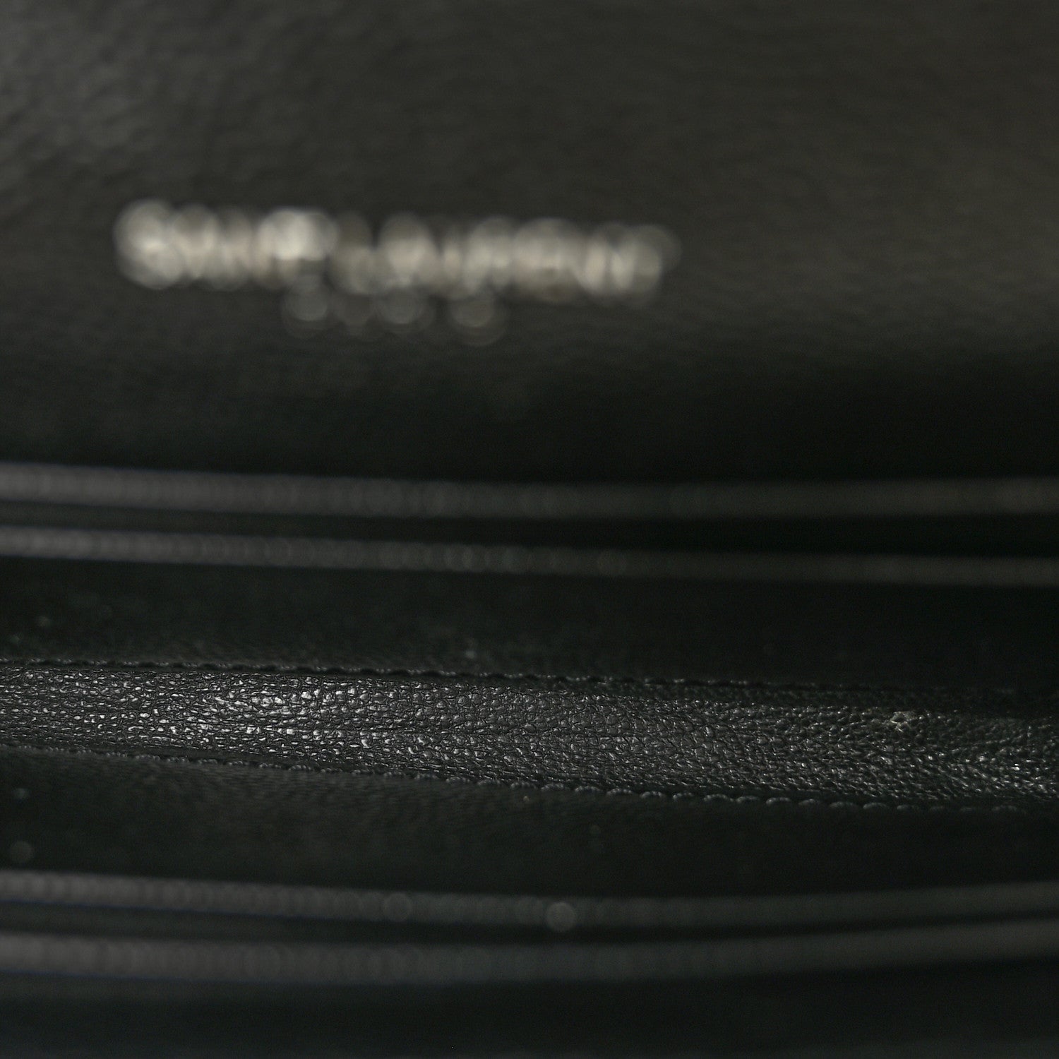 Saint Laurent Grain De Poudre Matelasse Chevron Small Monogram Envelope Wallet Black 5 of 7