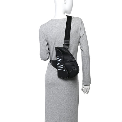 Christian Dior X SHAWN STUSSY Grained Calfskin Saddle Bag Black 2 of 12
