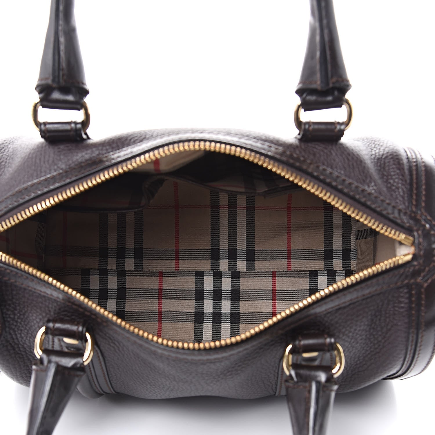 Burberry Grainy Calfskin Medium Alchester Bowling Bag Dark Chocolate 5 of 16