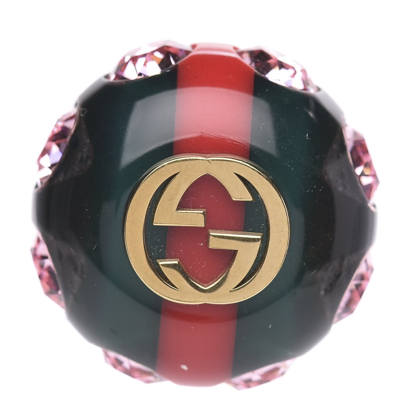 Resin Strass Vintage Web Stud Pin Red Green