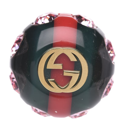 Gucci Resin Strass Vintage Web Stud Pin Red Green 1 of 4