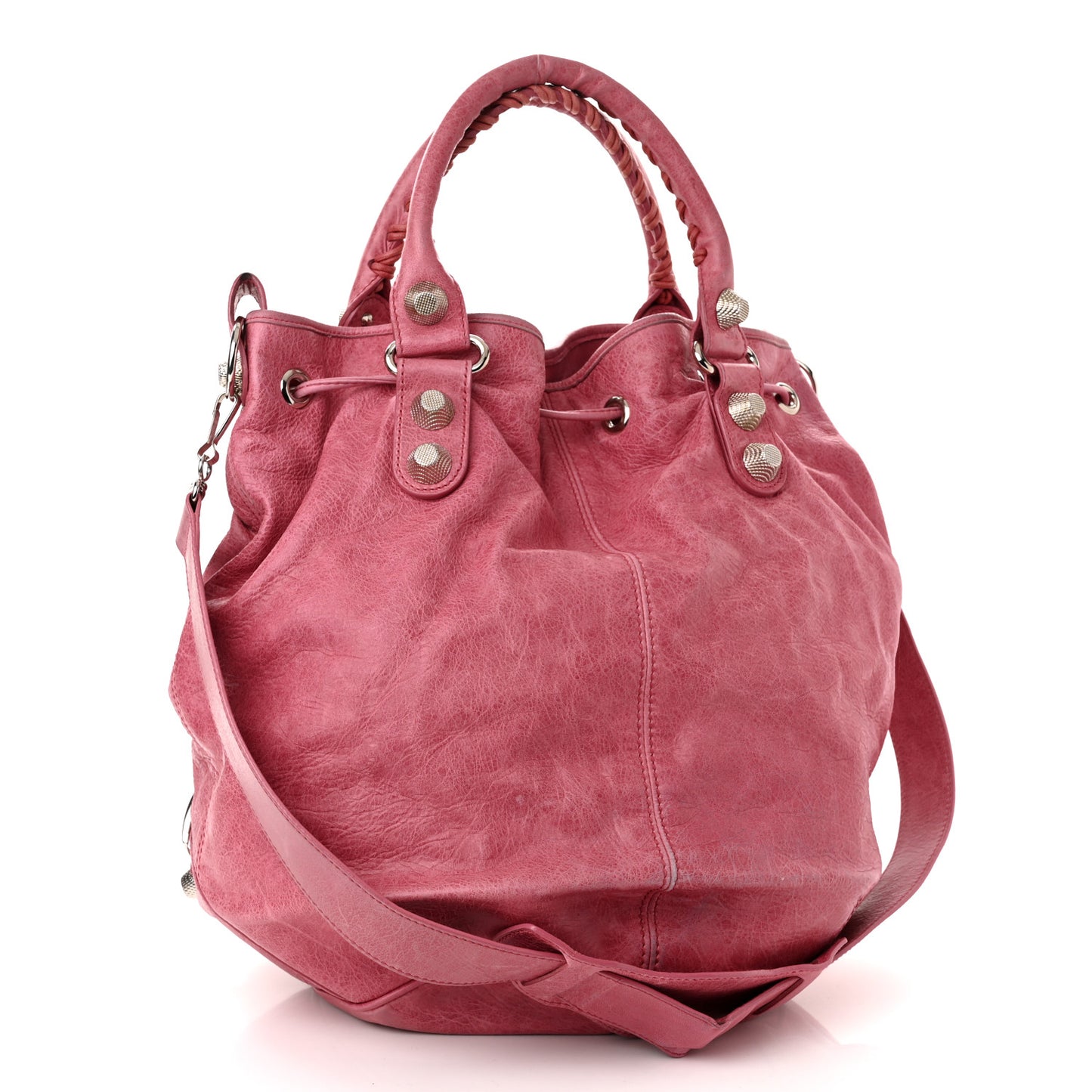 Agneau Giant 21 Silver Hardware Pompon Framboise