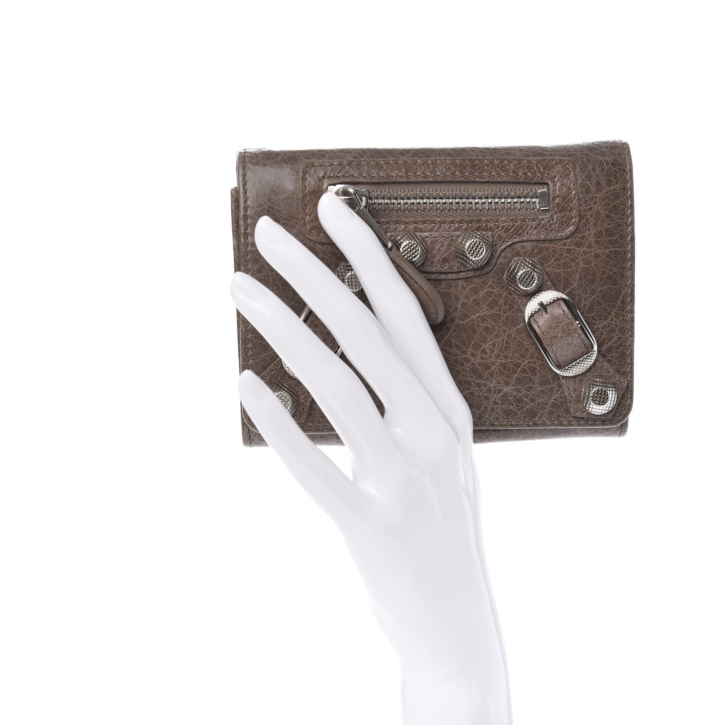 Agneau Giant 21 Silver Hardware Card Case Noix