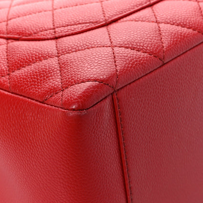 Chanel Caviar Quilted Grand Shopping Tote GST Red 11 of 12