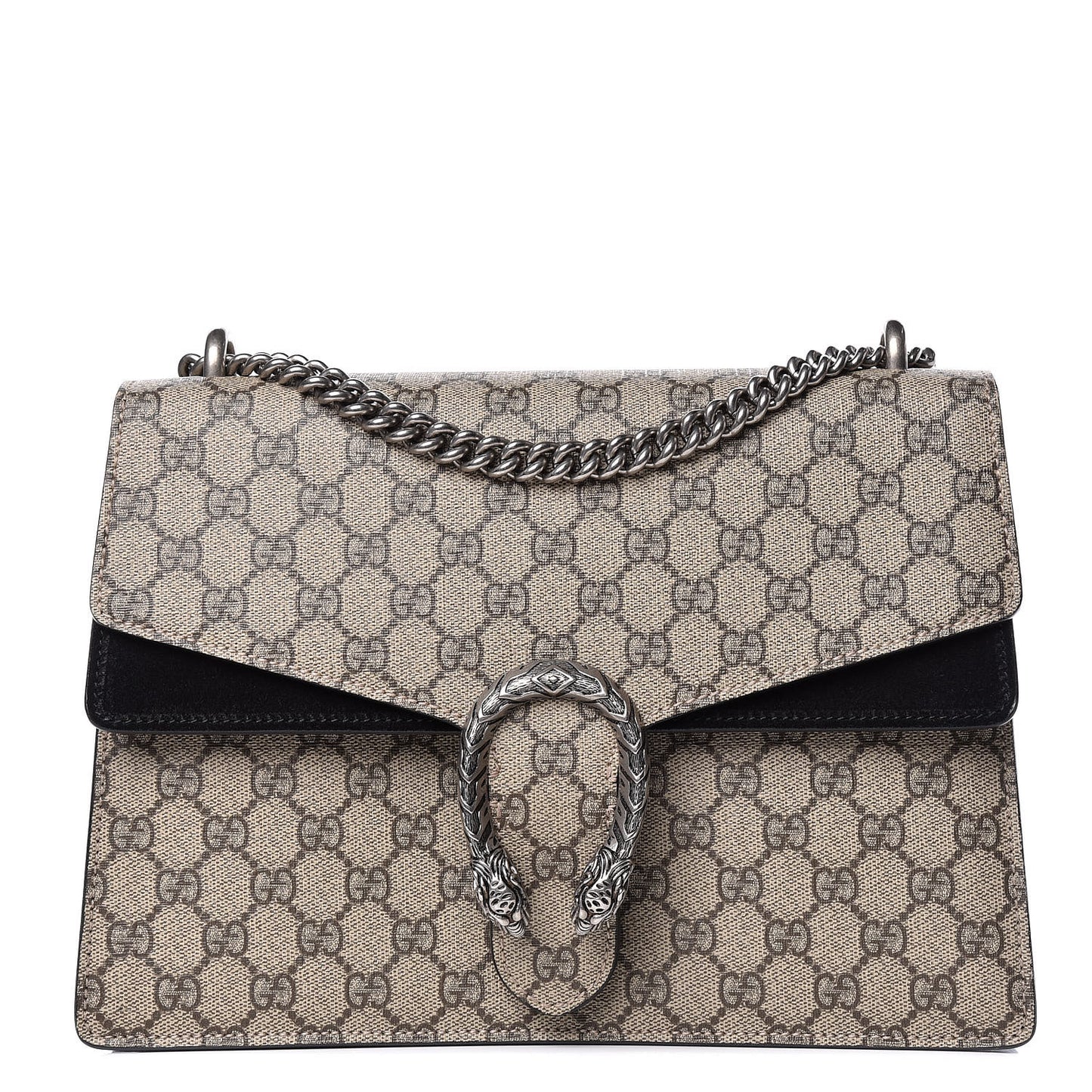 GG Supreme Monogram Medium Dionysus Shoulder Bag Black