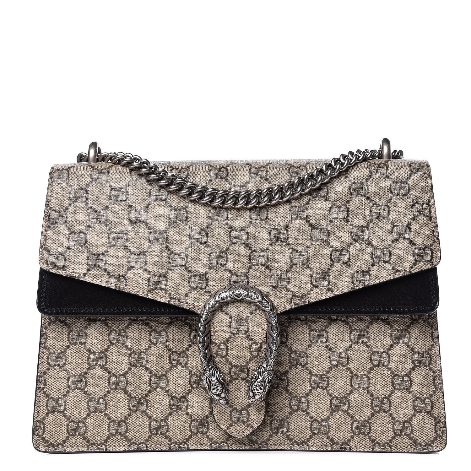 Gucci GG Supreme Monogram Medium Dionysus Shoulder Bag Black 1 of 17