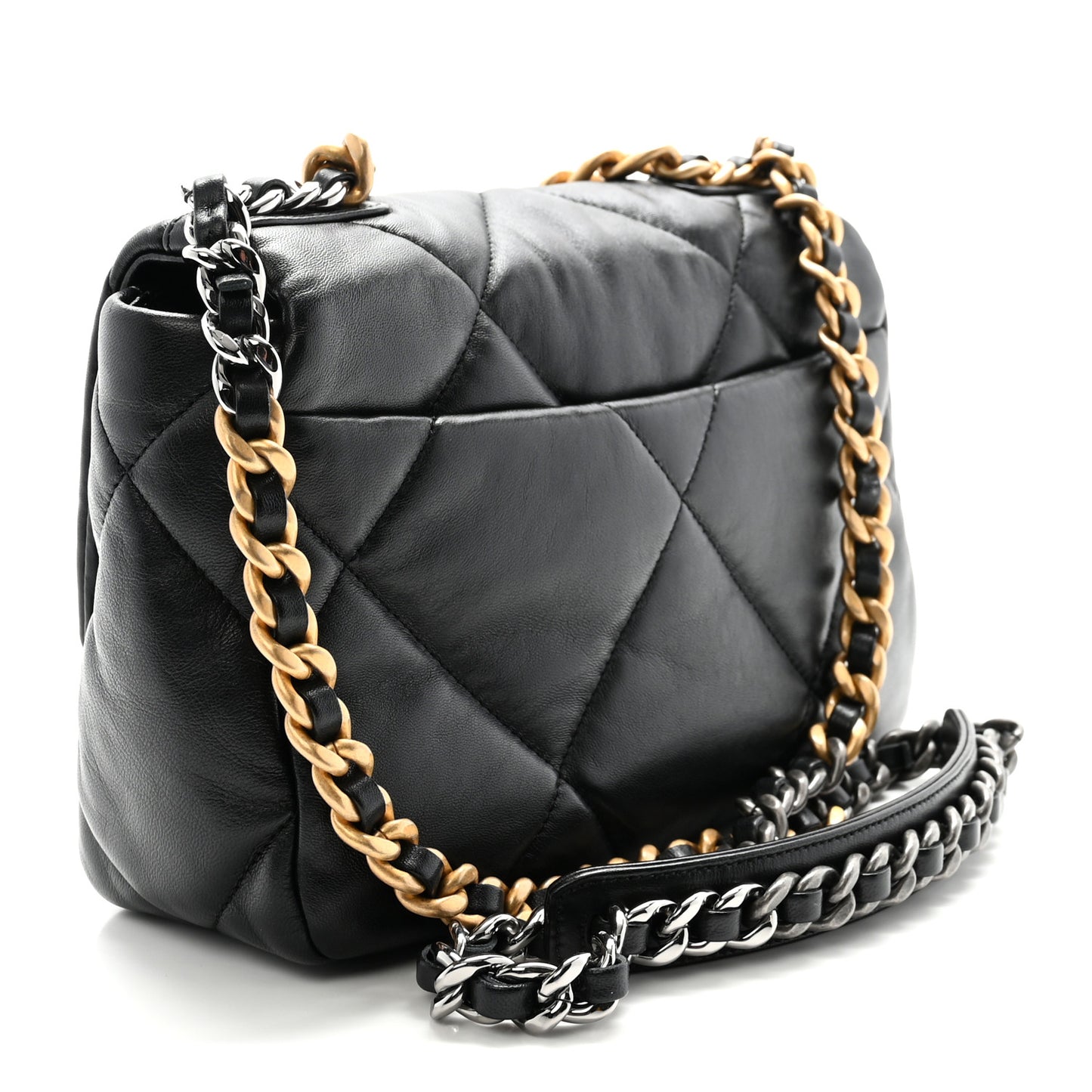 Lambskin Quilted Medium Chanel 19 Flap Black