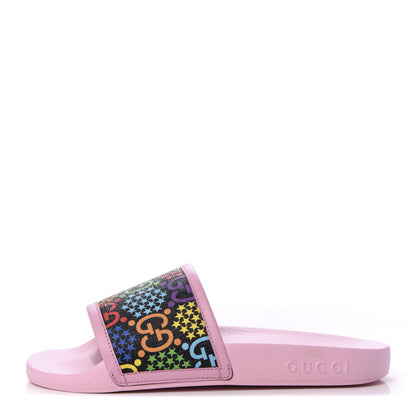 Gucci GG Supreme Monogram Psychedelic Slide Sandals 36 Black Multicolor Sugar Pink 1 of 11