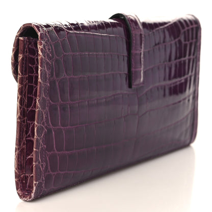 Hermes Shiny Niloticus Crocodile Jige Elan 29 Clutch Amethyste 3 of 10