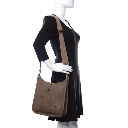 Hermes Taurillon Clemence Evelyne III PM Etoupe 2 of 10