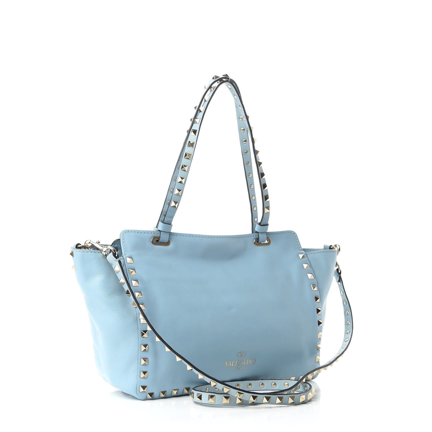 Vitello Small Rockstud Tote Sky Sorbet