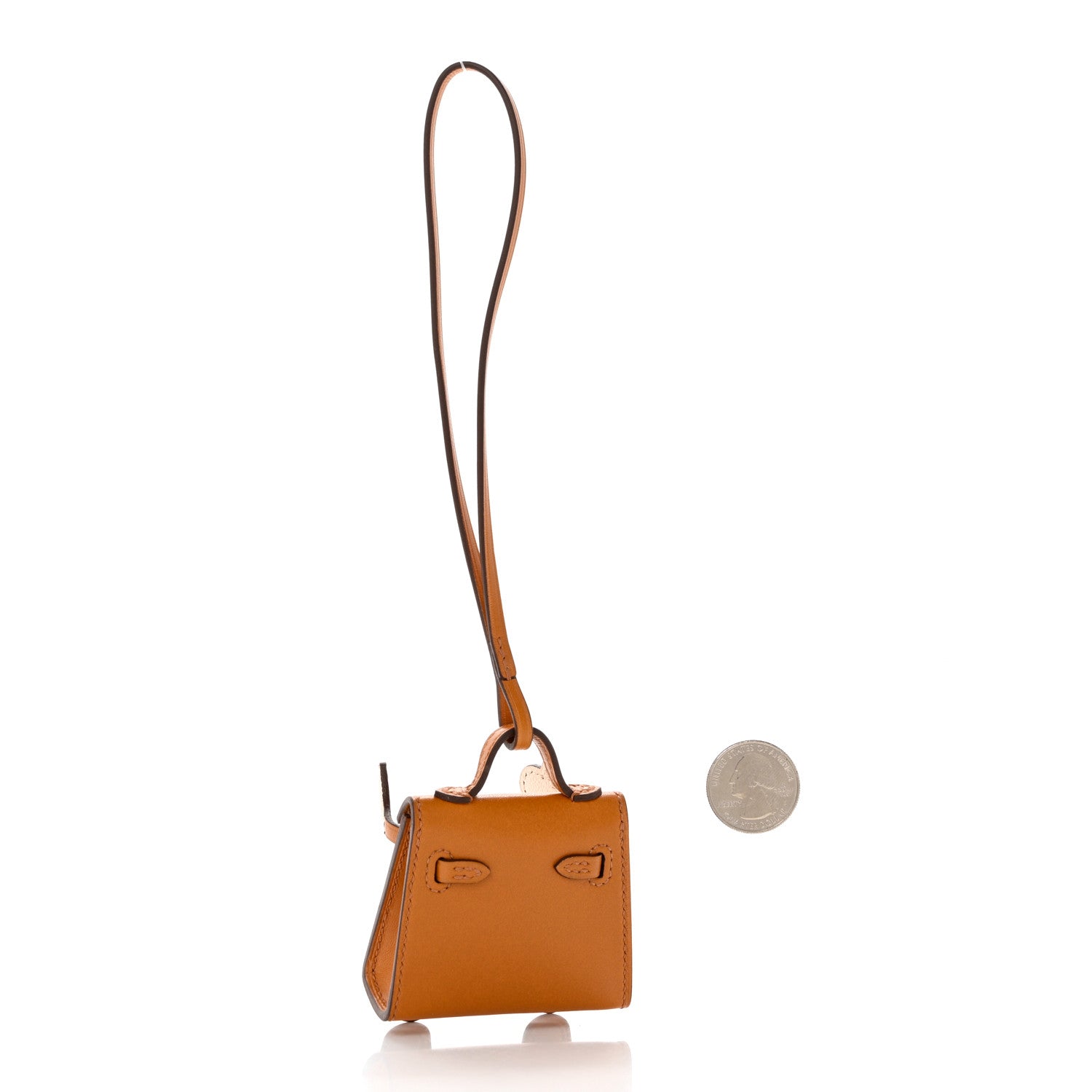 Hermes Tadelakt Chevre Mysore Kelly Quelle Idole Bag Charm Gold 2 of 6