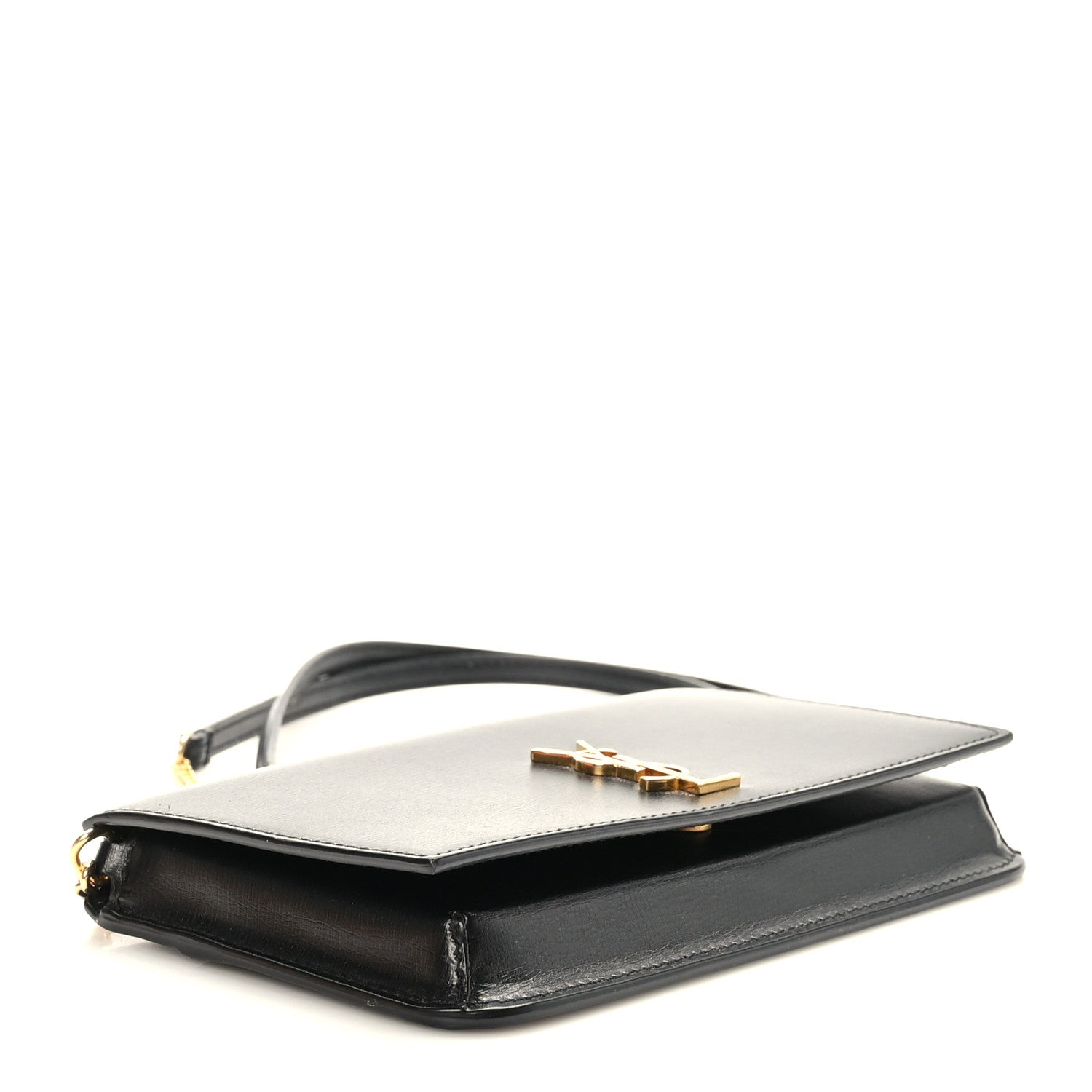 Saint Laurent Grained Calfskin Monogram Phone Holder Crossbody Black 4 of 10