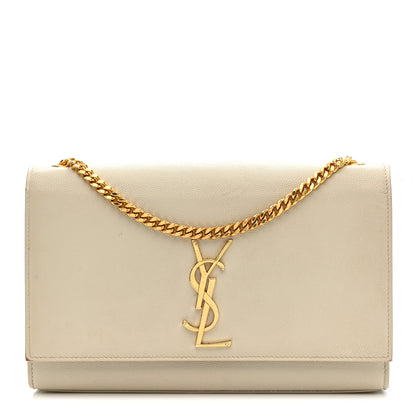 Saint Laurent Grain De Poudre Medium Classic Monogram Kate Satchel Crema Soft 1 of 14