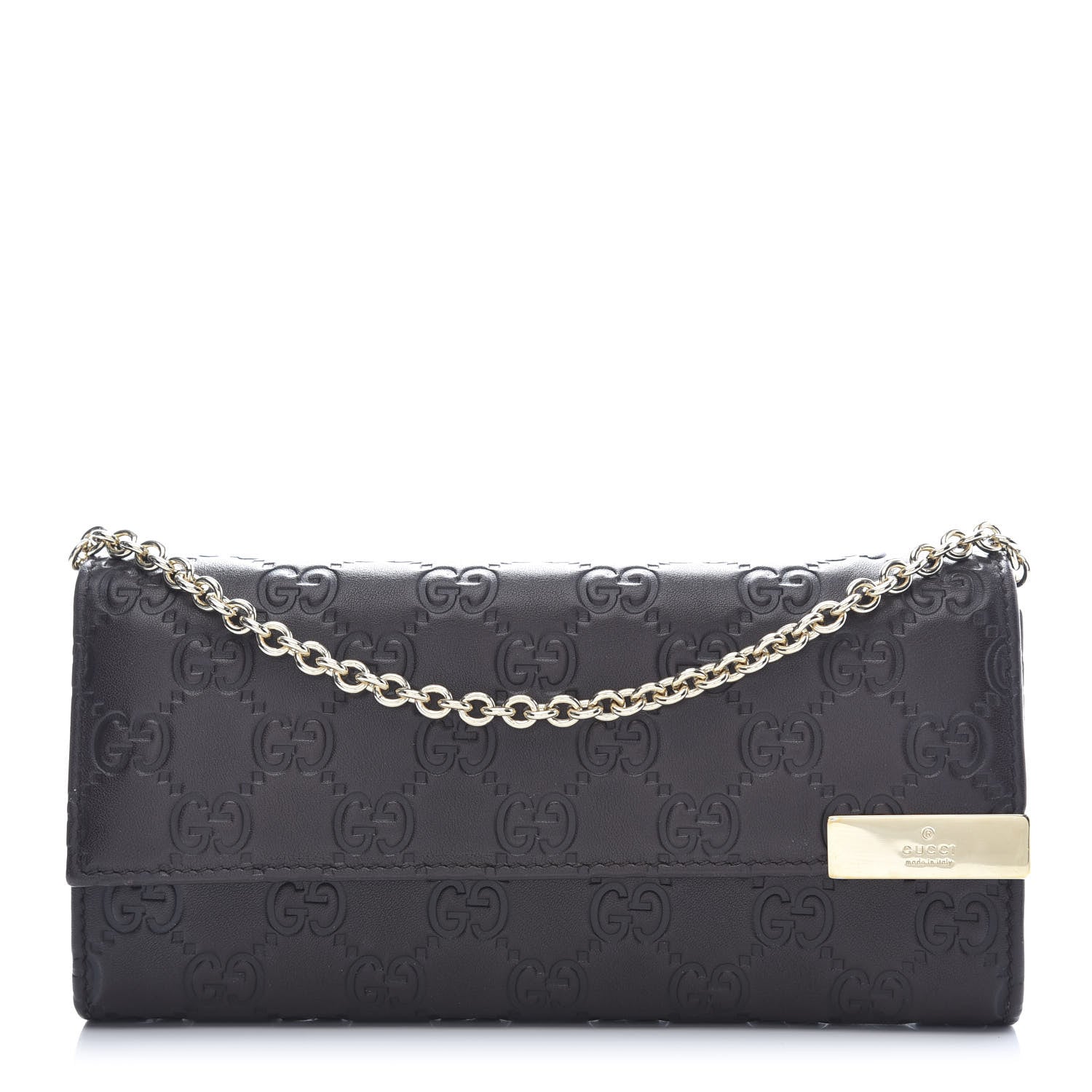 Gucci Guccissima Signature Dice Chain Wallet Chocolate 1 of 8