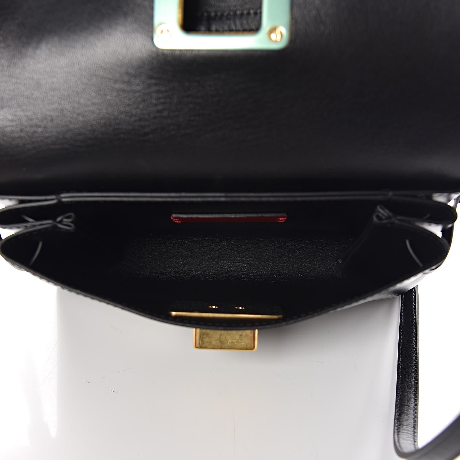 Valentino Garavani Calfskin Medium Vring Shoulder Bag Black 6 of 9