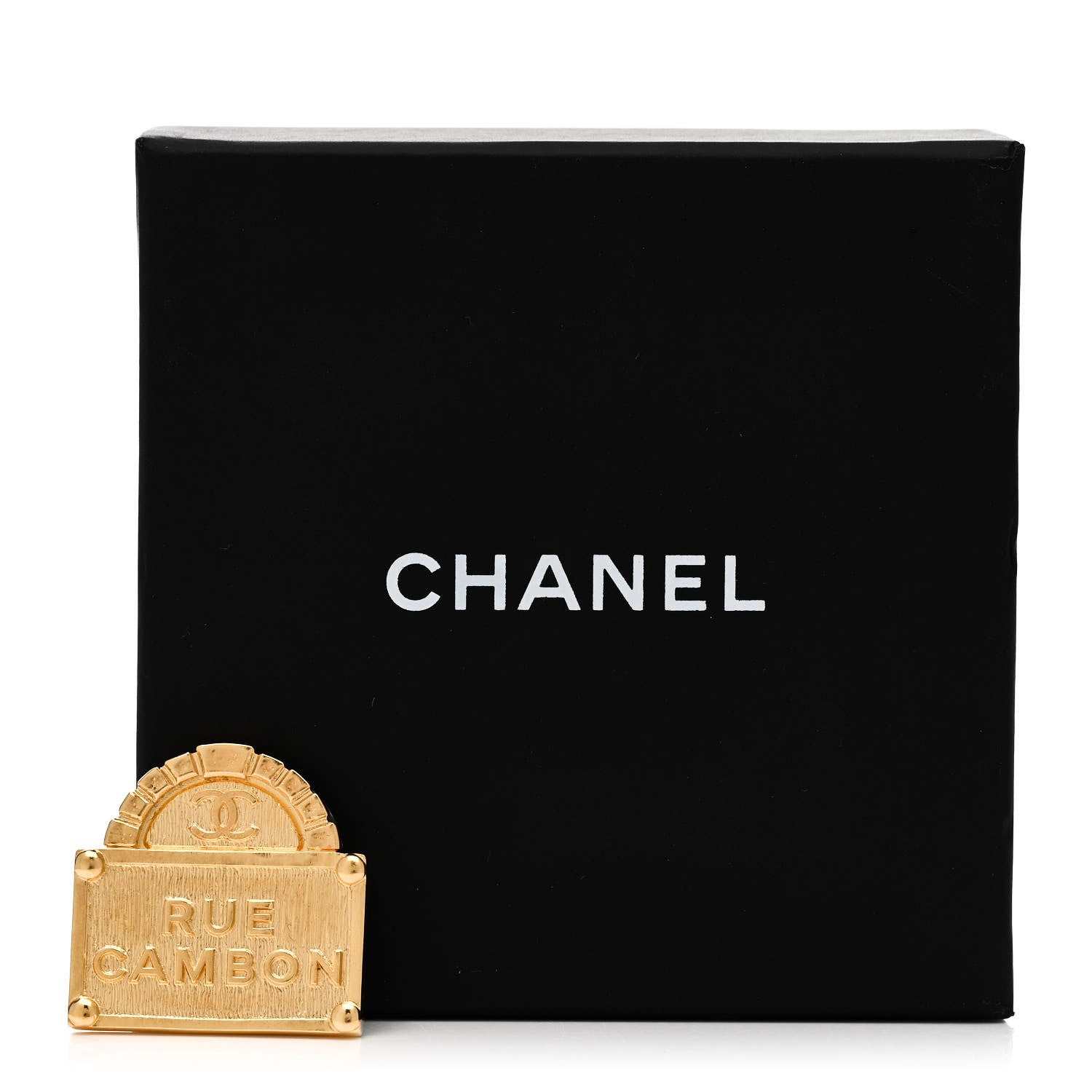 Chanel Metal CC Rue Cambon Brooch Gold 4 of 4