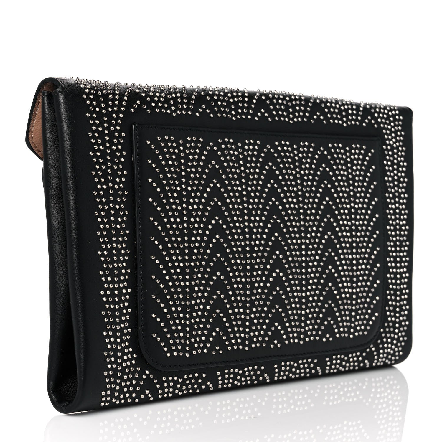 Alaia Calfskin Studded Envelope Clutch Black 3 of 8