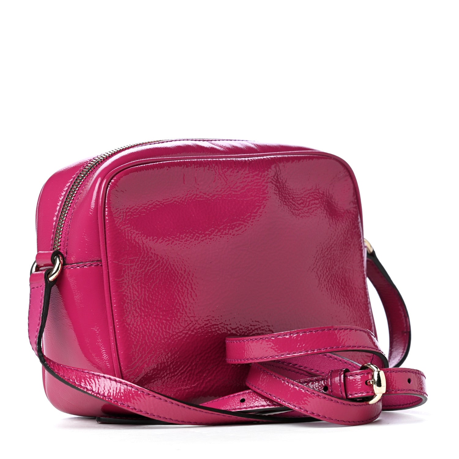 Gucci Soft Patent Small Soho Disco Bag Bright Bougainvillea 5 of 9