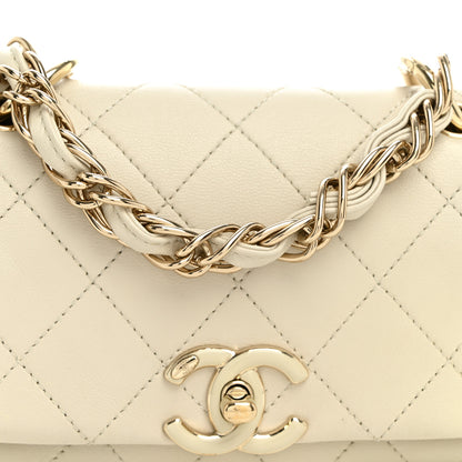 Chanel Lambskin Quilted Medium Twist Chain Flap Light Beige 8 of 10